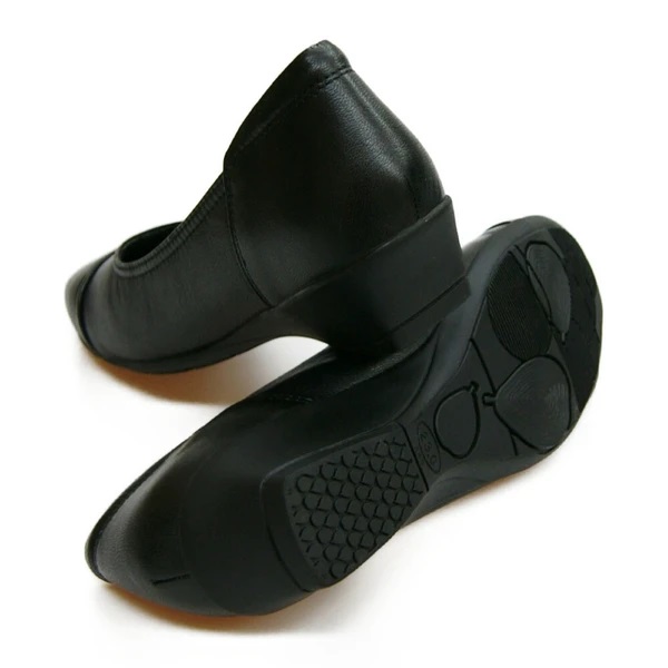 本革レザーパンプス ゆったりサイズ 幅広 外反母趾 ソフトインソール